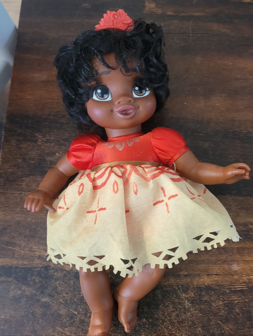 Disney Princess Baby Moana Doll 13” Soft Body Attached Dress By Jakks Pacific
